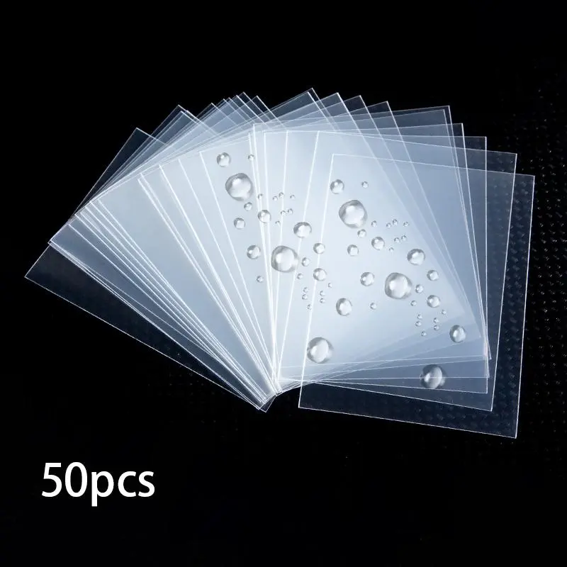 50pcs Clear Card Protector, Wateproof Card Cover, Card Sleeves, Office Supplies 2