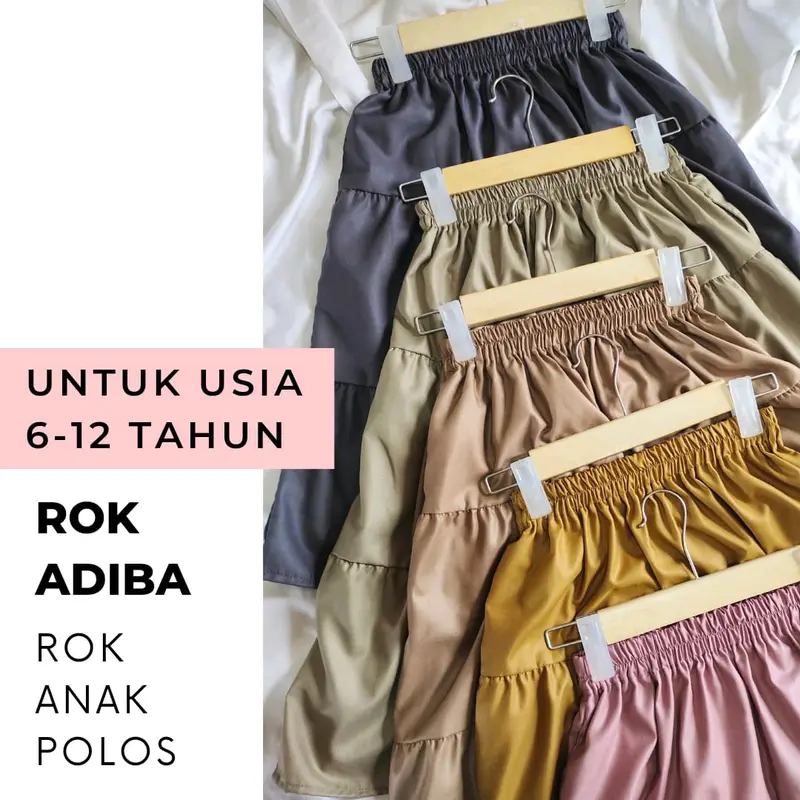 Rok Anak Polos Bahan Katun Toyobo usia 5-12 tahun Perempuan 0