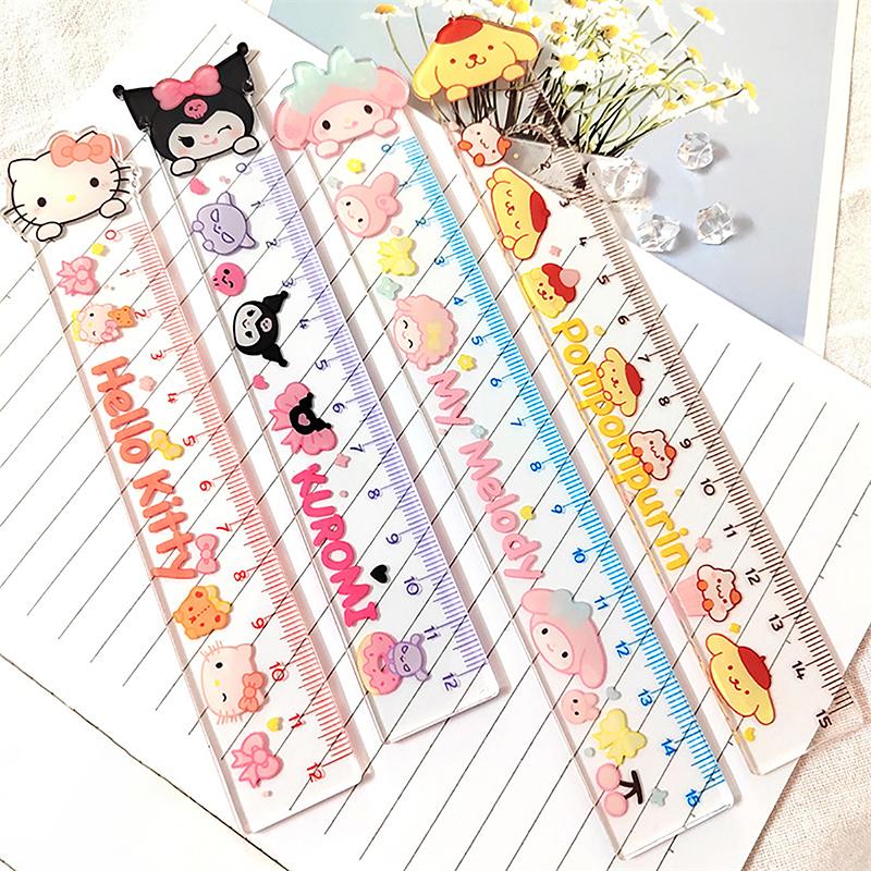 Hello Kitty Ruler Designs New Sanrio Acrylic Ruler Melody Kuromi Hello Kitty School Supplies ...