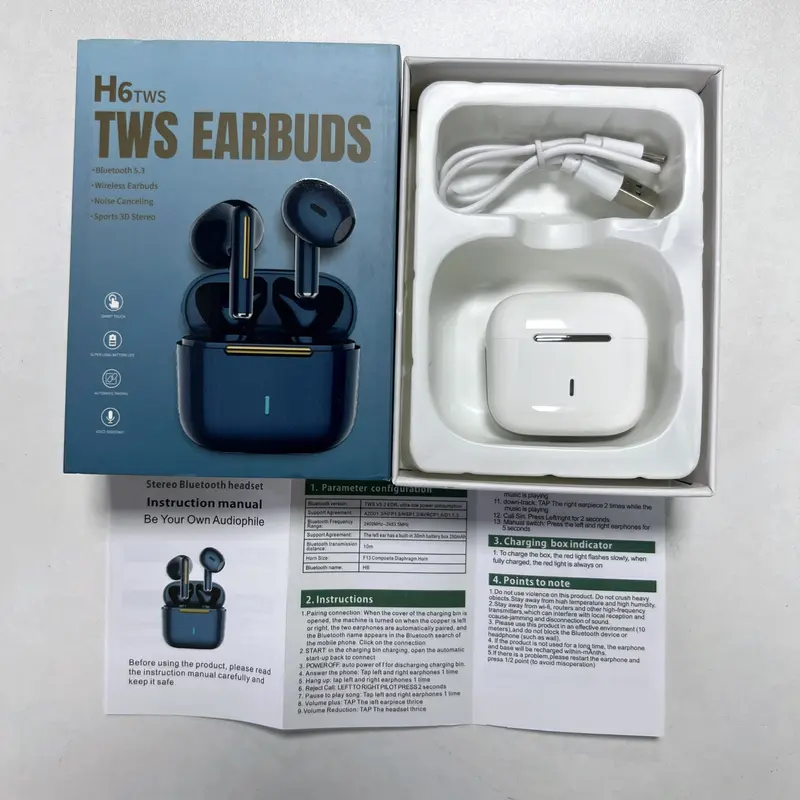 Wireless Headphones, Semi-in-ear Design Earbuds, Noise Cancelling Headphones, Portable Earphone with Long Battery Life for Sports, Gaming, Running, Working 3
