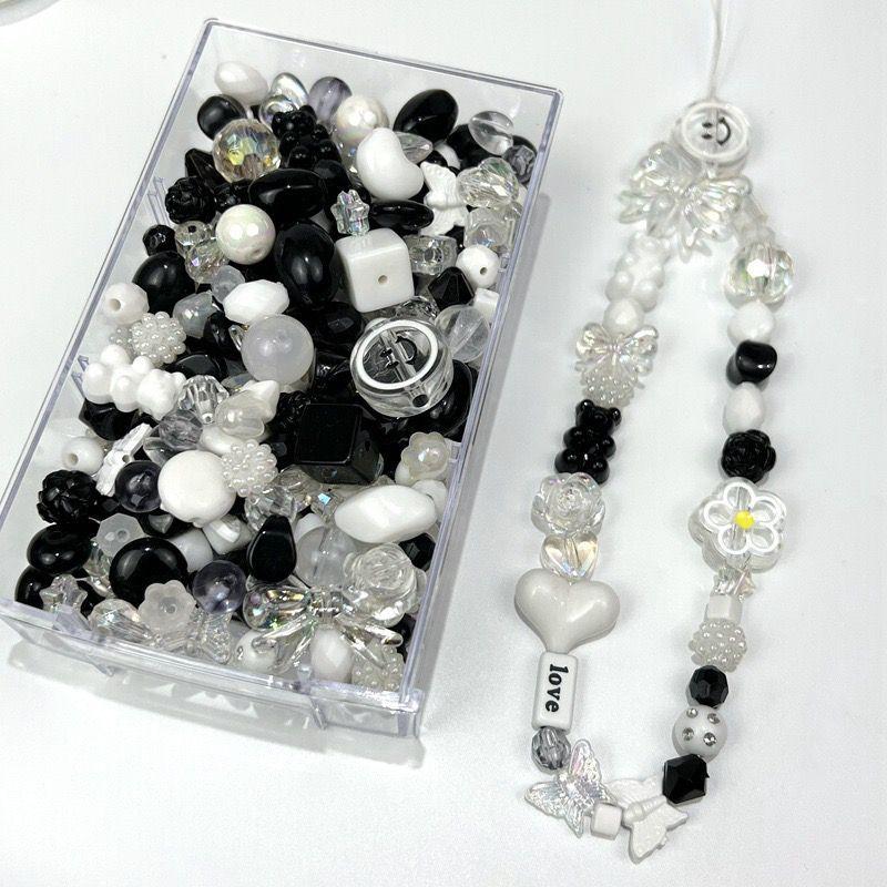 Product Introduction of Mobile Phone Chain Ins Beaded Mixed Bracelet Stall Diy Beaded Accessories Cream Glue Hairpin Beads Mobile Phone Chain Handmade 6