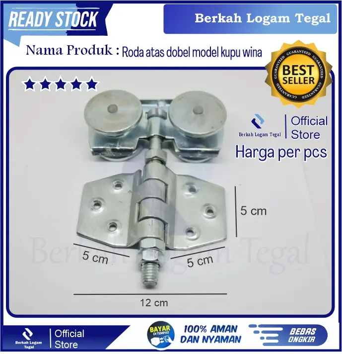 Roda atas doble dobel roda gantung pintu garasi sliding rel handerson model kupu wina