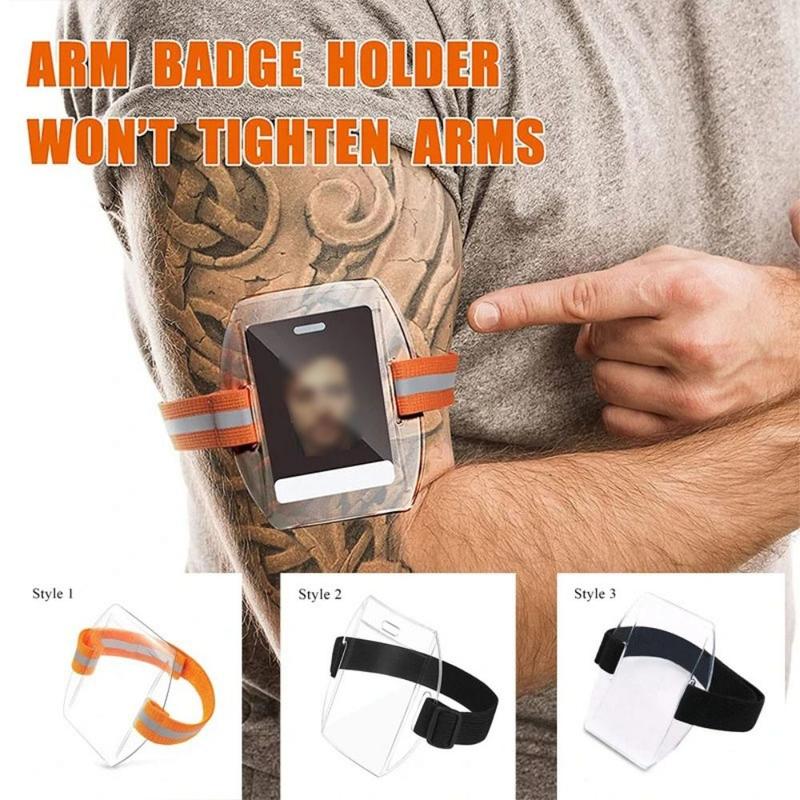 Arm Band Bag Plastic Arm Band ID Badge Holder Reflective Wristband Eco-friendly PVC ID Card Holder Transparent Convenient Card Cover Men 7