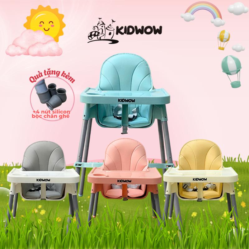 GHẾ ĂN DẶM KIDWOW, ghế ăn dặm lắp 2 kiểu thấp-cao cho bé từ 6 tháng - 3 tuổi