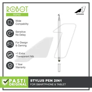 ROBOT Stylus Pen Universal 2in1 RSP01 Pensil HP Tablet iPad Android