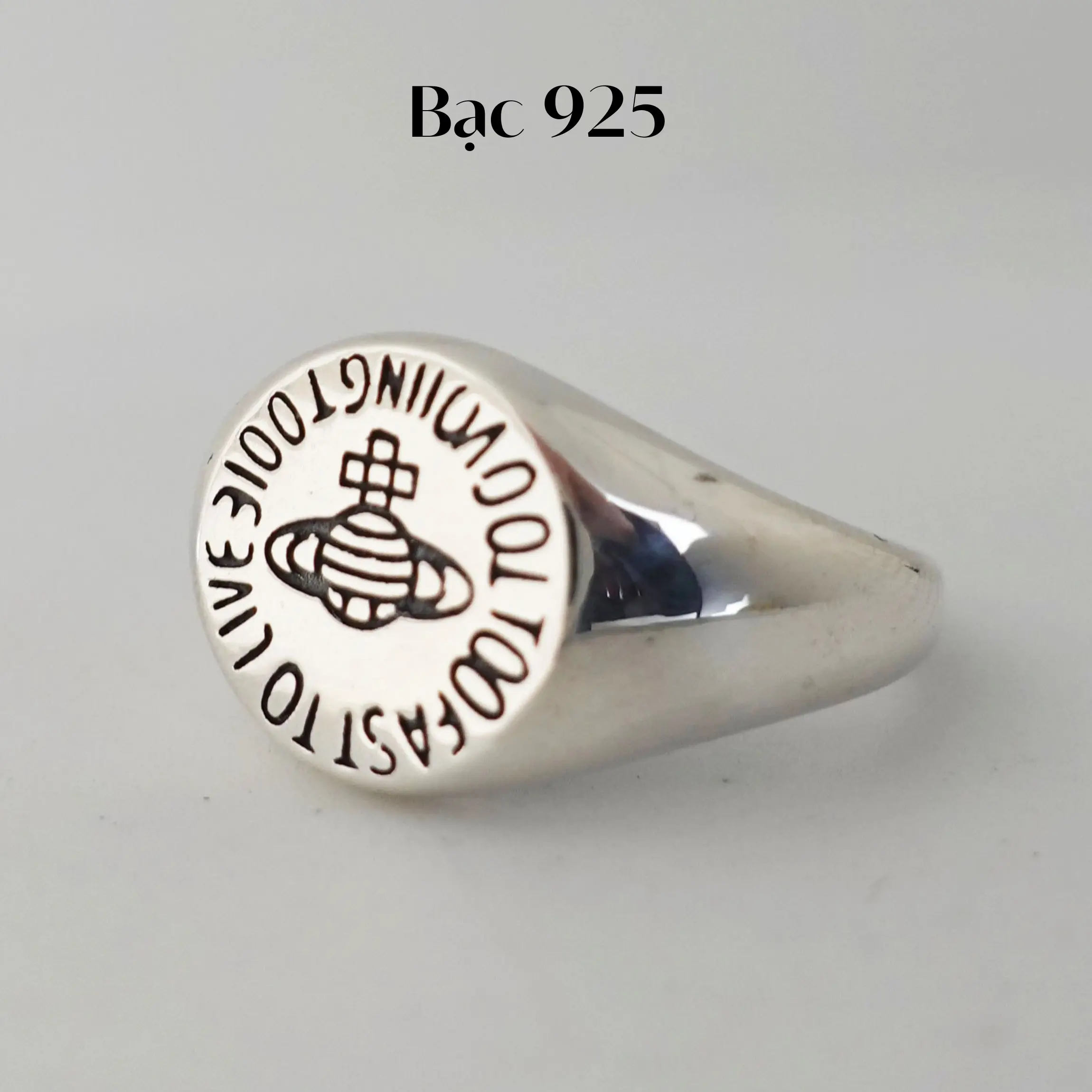 Nhẫn freesize M76 signet tròn mặt chữ ý nghĩa phù hợp cả nam và nữ | Midas Jewelry | Women
