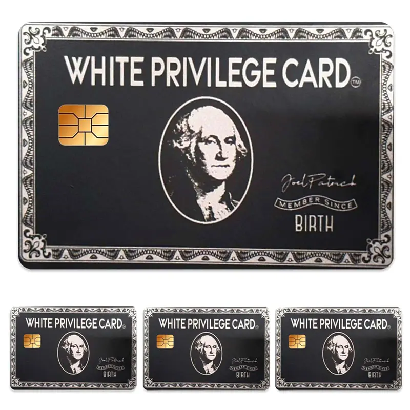 4Pcs New Funny White Privilege Debit Card Skin Sticker Decoration Stylish Bus Credit Card Sticker Protection Film Waterproof