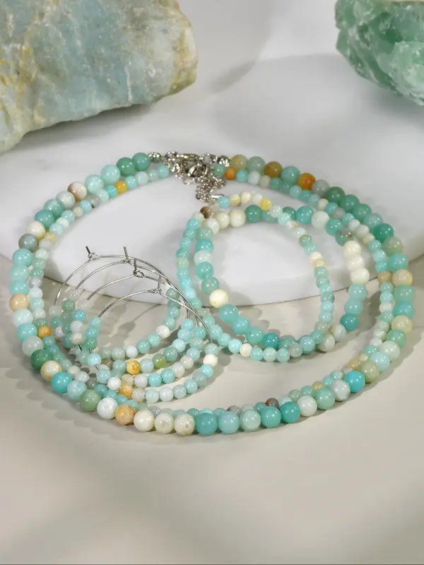 Natural Stone Beaded Necklace & Bracelet & Earrings, Fashion Jewelry for Party, Daily Clothing Decor, Trendy All-match & Exquisite Jewelry for Birthday Gift 5