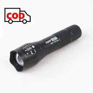 Senter LED Cas Rechargable Tactical USB Flashlight Zoomable Super Terang 10000 Lumens Jarak Jauh