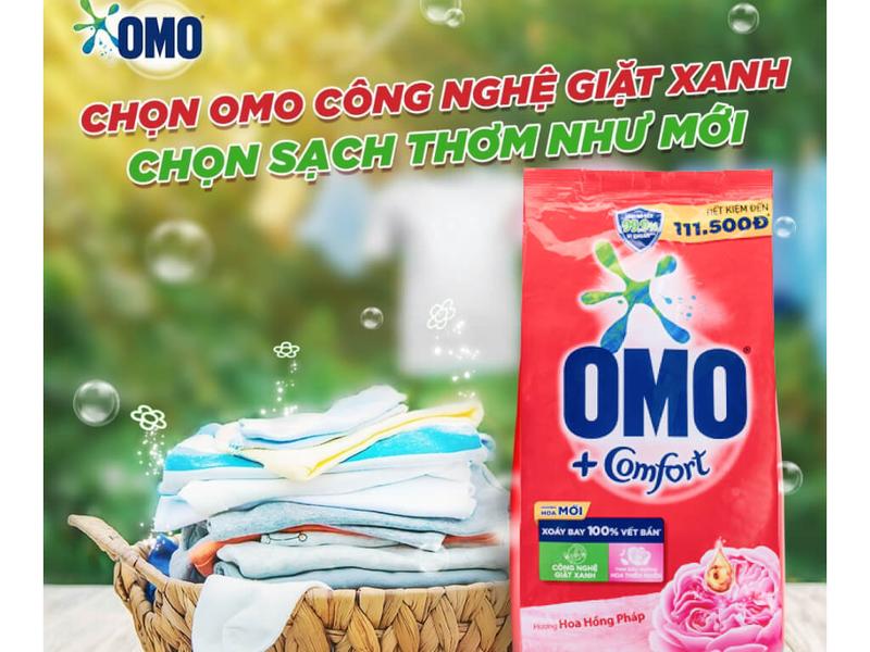 Product Introduction of Bột giặt Omo Comfort Tinh dầu nước hoa và  hương hoa hồng 350g/700g đánh bay vết bẩn cứng đầu 0