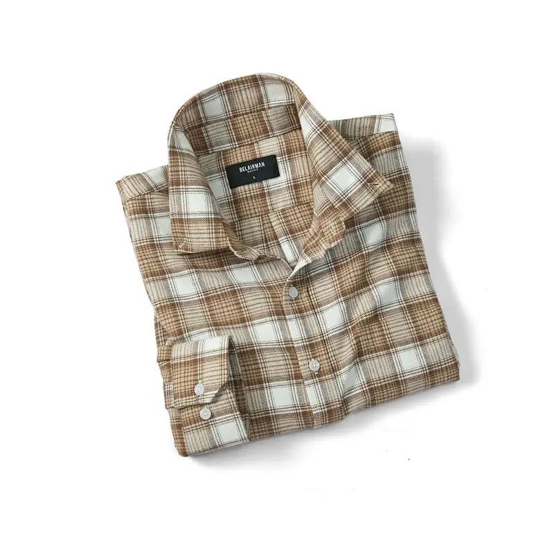 Áo sơ mi nam dài tay họa tiết caro vải flannel cao cấp - SMCF0126  Menswear Shirt Có Cổ 4
