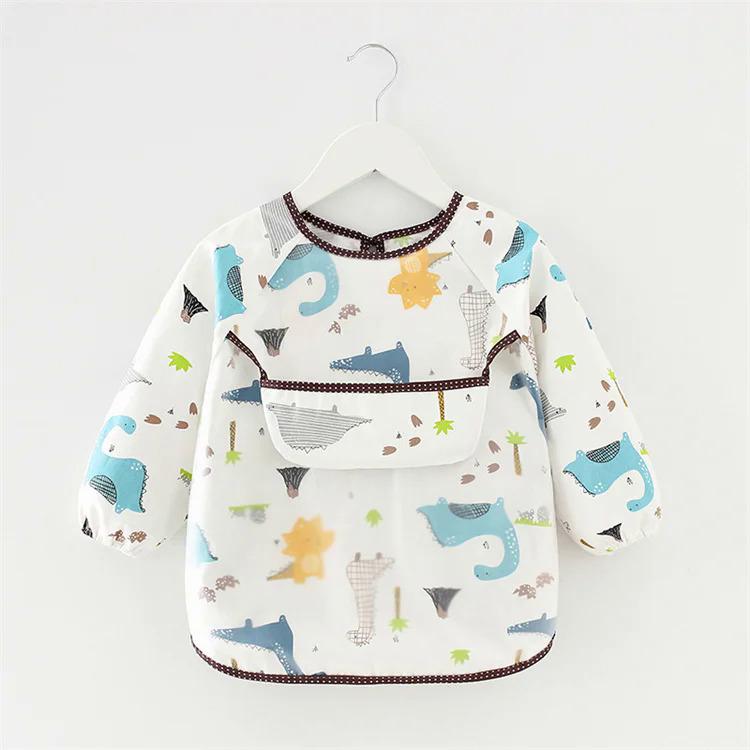 Product Introduction of Newborn Baby Bibs Blouse Waterproof Long-sleeved Reverse Dressing Infant Eating Clothes Apron Bib Protective Clothing 0-2Years 9