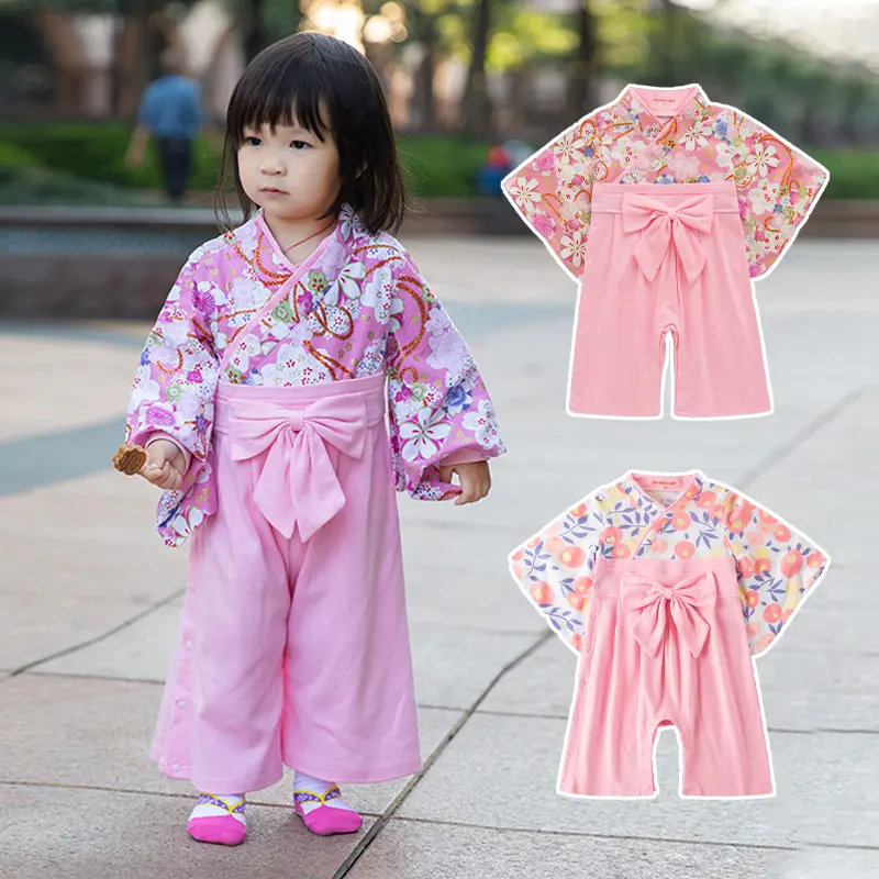 Áo Liền Quần Trẻ Em Bé Kimono Nhật Bản, Trang Phục Thường Ngày Cho Bé Gái, Thiết Kế Hoa Anh Đào Và Anh Đào, Trang Phục Hóa Trang Anime, Thích Hợp Cho Trang Phục Dự Tiệc Của Trẻ Em