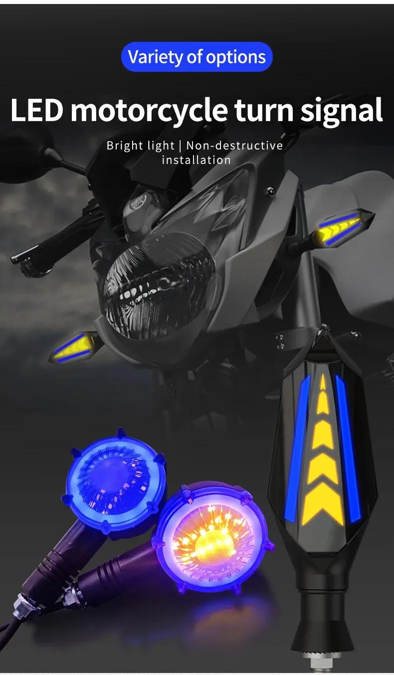 Product Introduction of 2 pieces of LED DRL & turn signal streamer light motor LED indicator light yellow amber tail light for motorcycle FZS CB150 forc 7