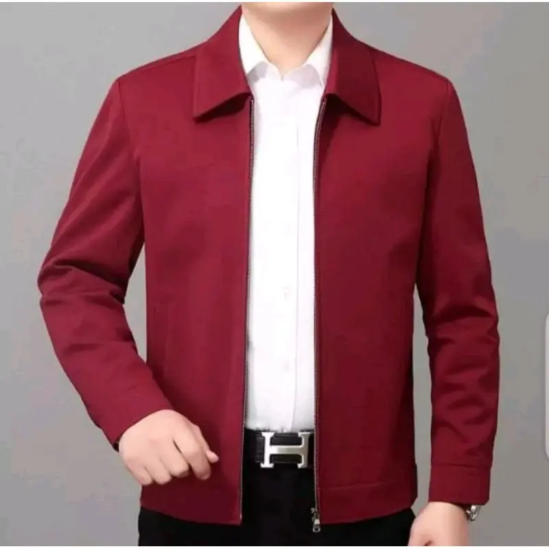 JASKET PORMAL JASKET SEMIJAS BIG SIZE PRIA Katun Formal Semi Blazer Jaket Kerah  Simple 4