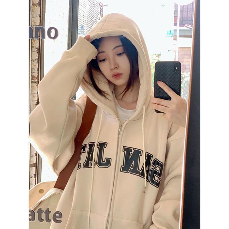 Áo Hoodie Cardigan, Phong Cách Cổ Điển Mỹ Xu Hướng Trung Quốc Dành Cho Nữ, Dáng Rộng Rãi Và Phong Cách Lười Biếng, Áo Đôi, Áo Khoác, Hàng Mới Về Mùa Xuân Và Mùa Thu 2024 2