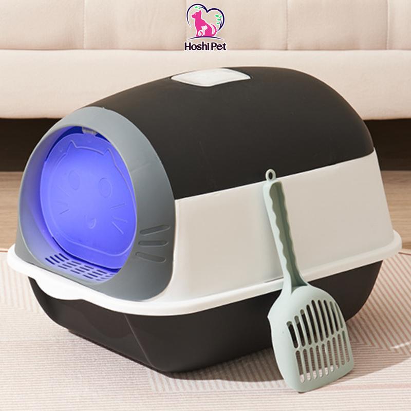 Nhà vệ sinh cho mèo có tia UV TẶNG XẺNG HoshiPet NVS04 - Khay chậu cát vệ sinh cho mèo tiện lợi