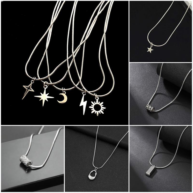 [Mua là mê, chê thì hoàn về] Dây chuyền titan Cross Star Vòng Cổ Trơn Mạ Bạc 925 mặt ngôi sao thời trang unisex kiểu dáng basic sợi mảnh sang trọng dành cho nam và nữ dây chuyền - TẾT