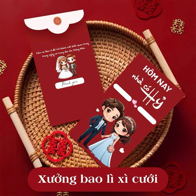 Viết Tên CD-CR 10 Bao lì xì đám cưới Lì Xì Hỷ Bao lì xì cưới đám hỏi lì xì mâm quả màu đỏ