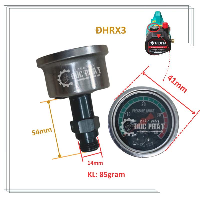 [Sỉ] Đồng hồ ĐK441-6.5mm, ĐKchân ren Ø14-14.5mm,chiều dài cả chân ren 50mm áp suất máy xịt rửa xe áp lực ĐHRX1MC, ĐHRX2,ĐHRX3,ĐHRX4 3
