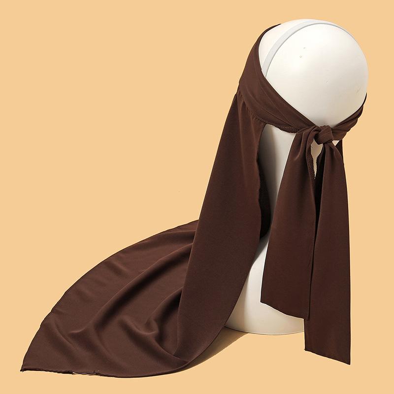 Product Introduction of 2025 New Fashion Versatile Elegant Trendy Latest Autumn New Veil Chiffon Sunshade Breathable Headscarf Neck Guard Eye-opening Veil for Women 3