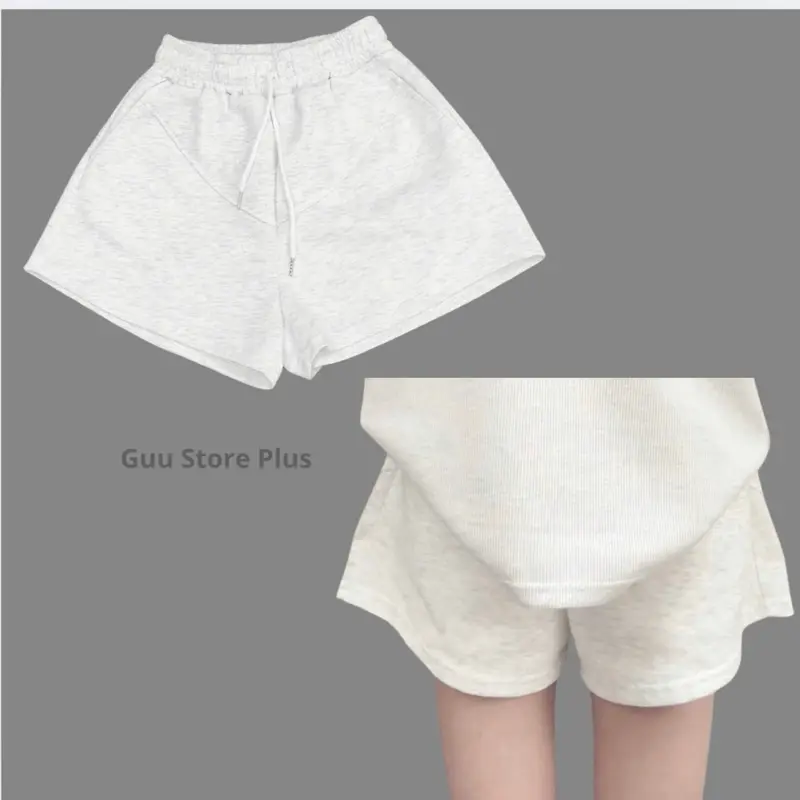 (DEAL MỞ BÁN) Quần đùi trơn, quần short  nữ cạp chun  thoải mái basic mềm mịn GUU STORE PLUS nỉ 2 da không xù 1