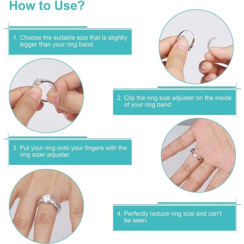 Ring Size Adjuster, Invisible Ring Size Adjuster for Loose Rings, Ring Adjuster Fit Any Rings, Assorted Sizes of Ring Sizer 8