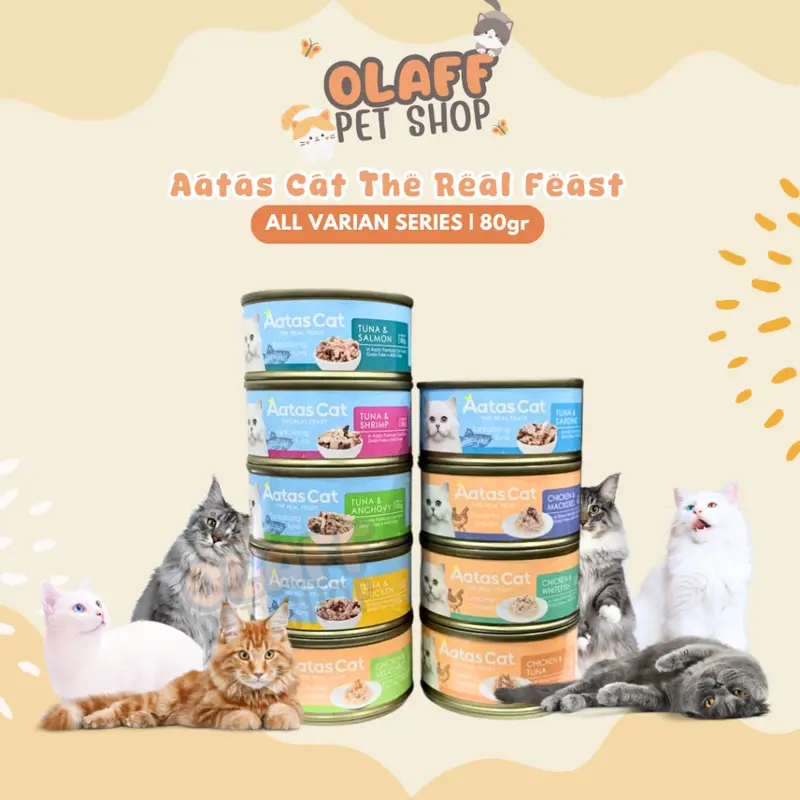 Aatas Cat Kaleng Makanan Kucing Basah Kaleng 80gr 0