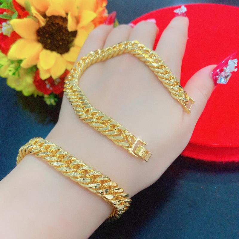 Lắc tay nữ xi kim sang đẹp. Màu 24k sáng bóng chuẩn như thật - L10 Phụ Kiện Women Titan 2