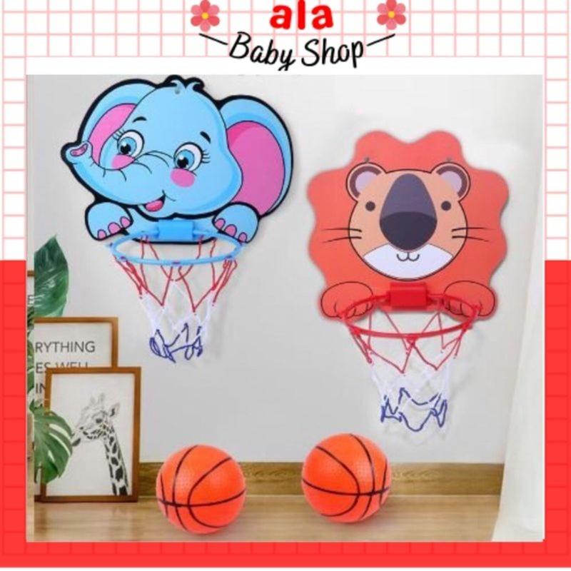 Đồ chơi bóng rổ treo tường mini hình con vật đáng yêu cho bé vận động