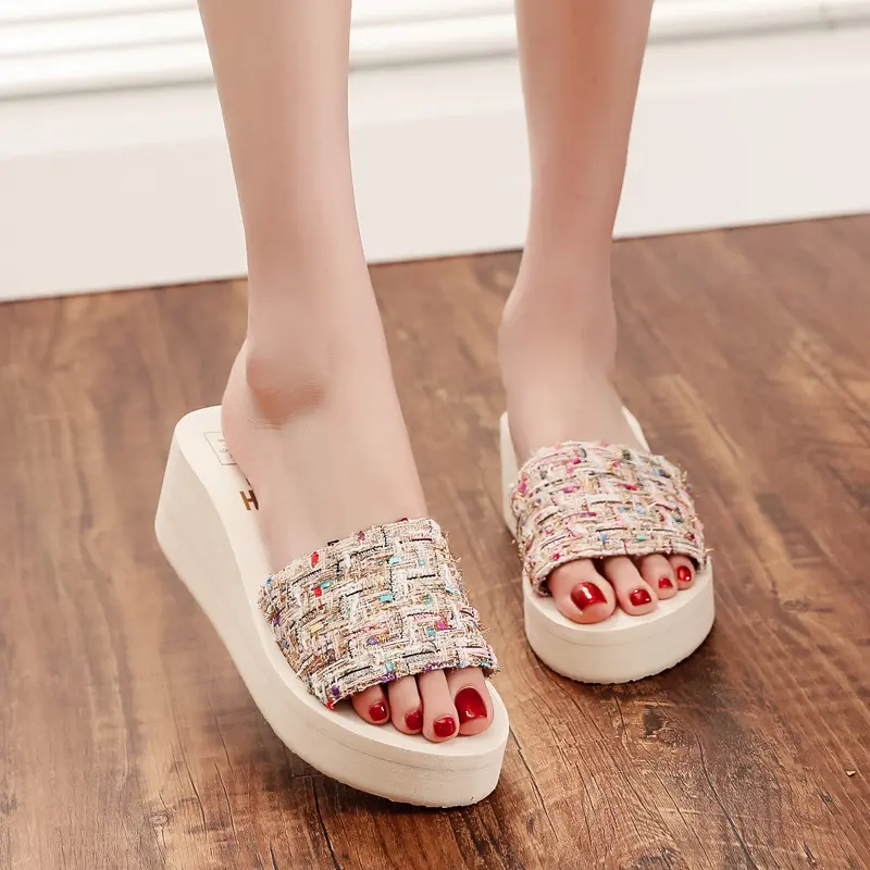 Dép Xỏ Ngón Mùa Hè Cho Nữ, Có Gót Dốc, Dép, Hợp Xu hướng, Giày Đi Biển Thường Ngày Và Thoải Mái, Thích Hợp Cho Nữ Dép Lê, dành cho Nữ 5