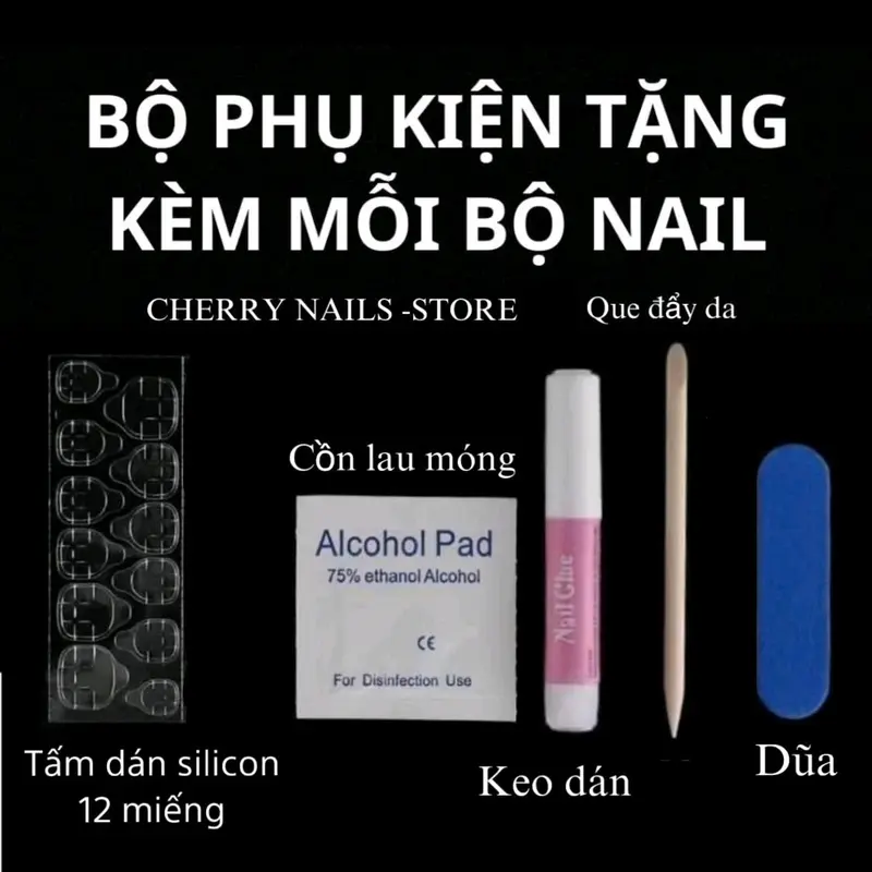 MÃ T104 CHERRY STORE nails đính đá cao cấp LÀM NAILS TẠI NHÀ 5