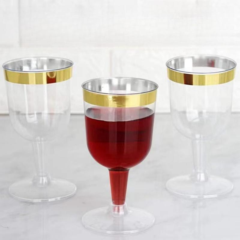 Product Introduction of Disposable Plastic Wine Cups, 10pcs/set Elegant Reusable Wine Goblet, Champagne Cup, Party Supplies for Wedding Birthday 6