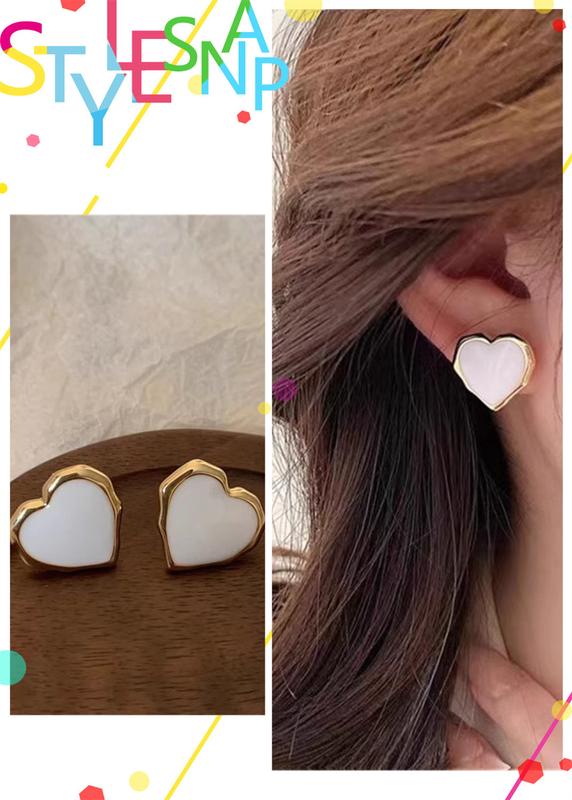 Product Introduction of S925 Silver Needle New Niche Design Heart-shaped Earrings Elegant All-match Small Fresh Earrings Earrings 15