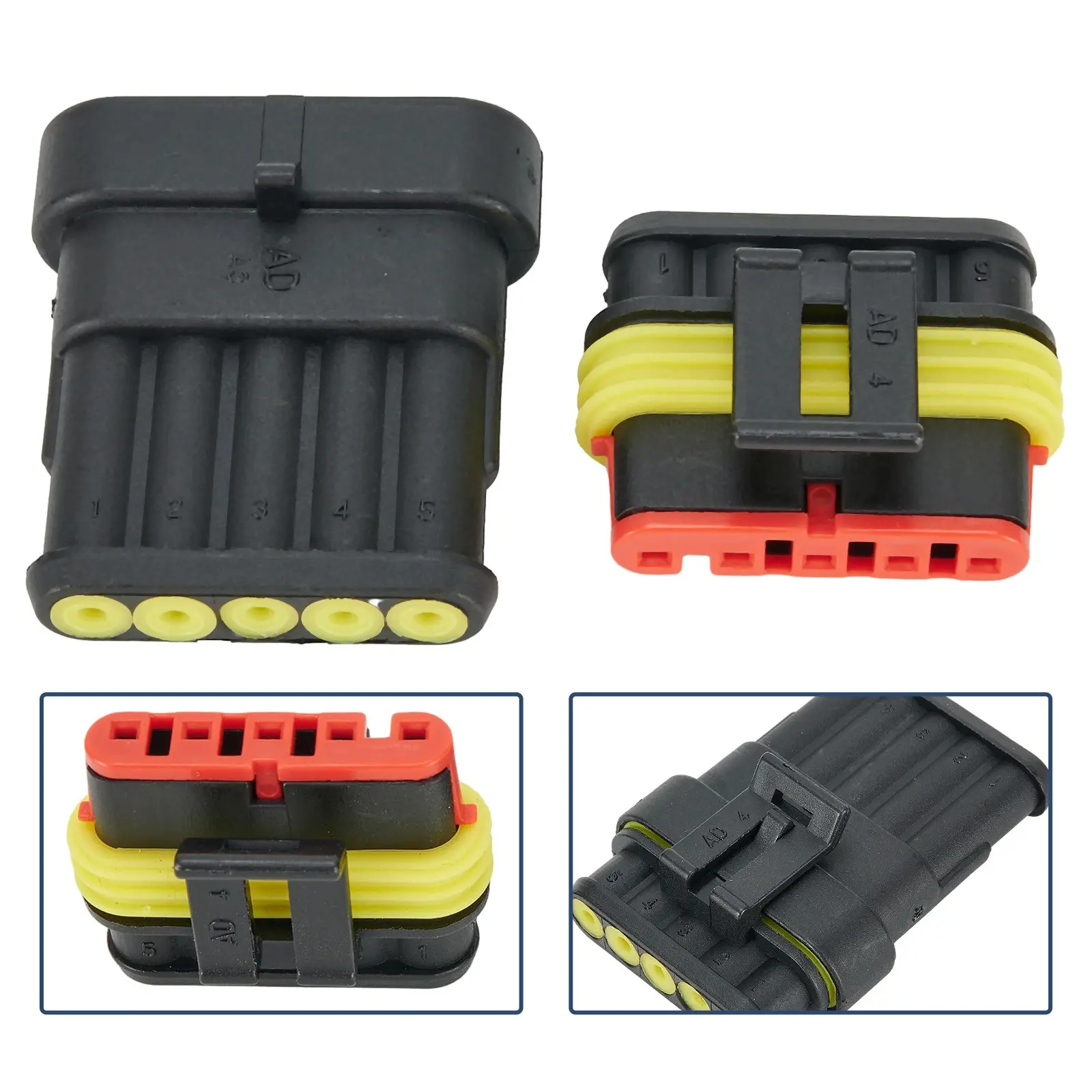 Electrical Waterproof Connector 1 2 3 4 5 6 Pin Way Superseal Car Boat Kit Clip