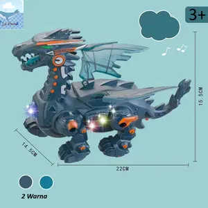 Mainan Anak Laki-Laki Robot Naga Berjalan Dragon Electric Musik + LED Bergerak Lampu