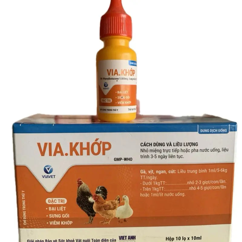 Combo 2 lọ via khớp 10ml trị bại liệt sưng gối trên gà