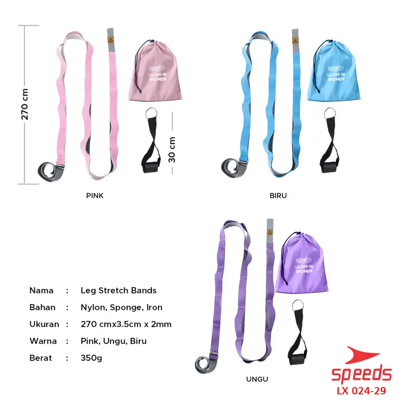 SPEEDS Legs Stretch Resistance Band Tali Karet Yoga Elestasis Hip Band Flexi Olahraga Tubuh Fleksbilitas 024-29 1
