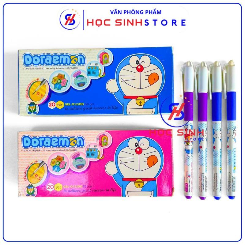 Combo 5 10 20 Cây Bút Gel Thiên Long Doraemon GEL-012 DO Ngòi 0.5mm Mực Xanh Tím