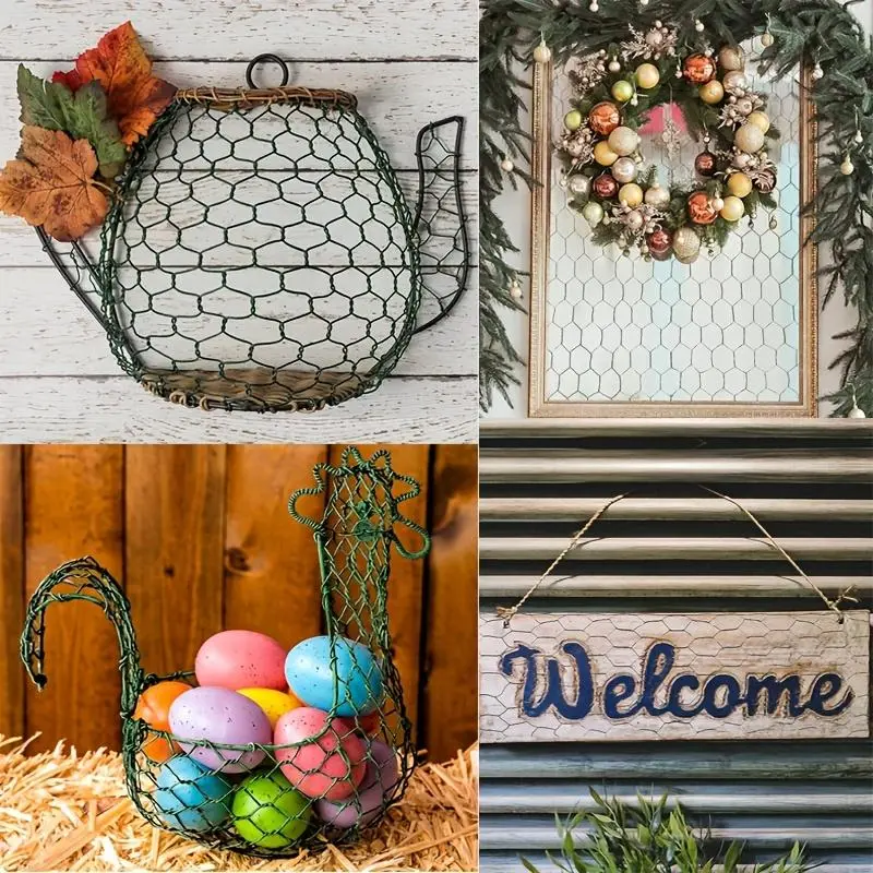 Decorative Garden Mesh Roll, Waterproof Hexagonal Chicken Wire Mesh Roll, DIY Handmade Iron Mesh for Flower Arrangement & Wedding Decoration 6