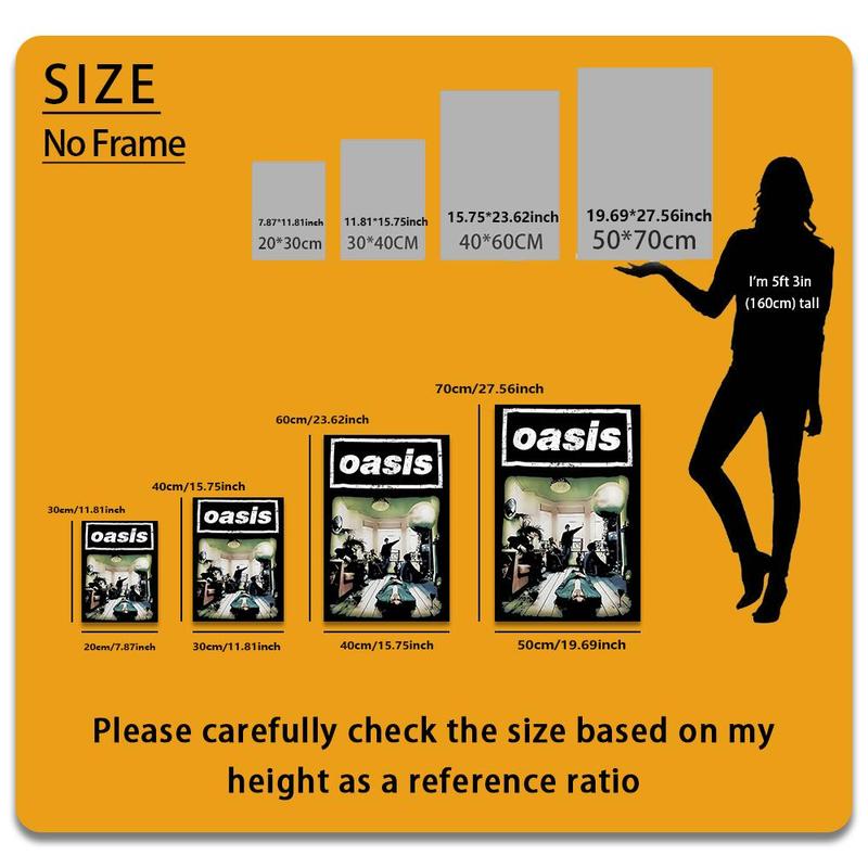Product Introduction of Oasis Band Poster, Modern Canvas Music Poster, Wall Art for Home Living Room Bedroom, Home Decor, Room Decor, No Frame, Photo 1