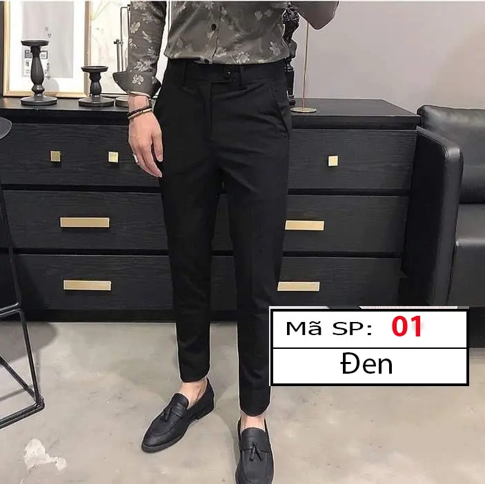 Quần Âu ( Quần Tây) Nam Hàn Quốc Ôm gọn Menswear Thun Cotton Pants Có Túi