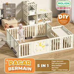 Pagar Bayi Pagar 5in1 Mainan Anak HDPE Baby Fence Meja Anak Multifungsi Kokoh Play Fence Pagar 001-M1210