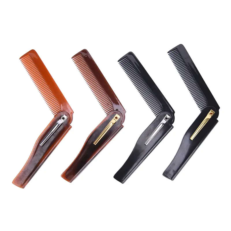 Lược Chải Tóc Có Thể Gập Lại, Kẹp Bỏ Túi, Dụng Cụ Tạo Kiểu Tóc, Lược Râu, 1 Cái 0