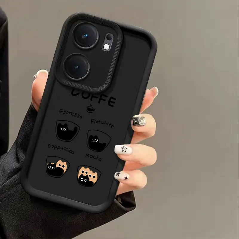 Ốp Điện Thoại, Dành Cho Oppo Reno 13F 4G 5G, Chất Liệu Mềm Mại, Chống Vỡ, Thiết Kế Hình Mèo Cà Phê 4