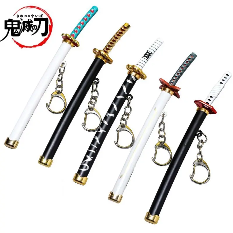 Playable Katana Kyechain Unopened Blade Demon Slayer: Kimetsu No Yaiba Nichirin Samurai Knief Pendant Keychain Sun Wheel Knife One Piece Sauron Samurai Katana Keychain Similar