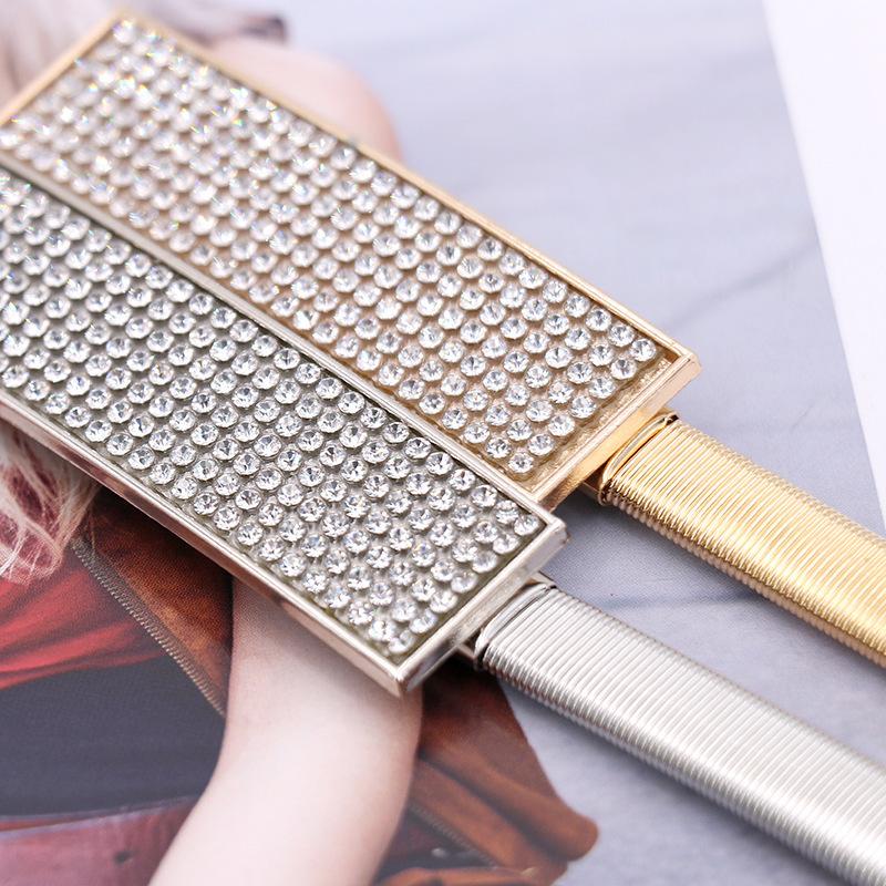 Product Introduction of Fashion Casual Rhinestone Metal Elastic Belt Female Waist Chain High Quality 7