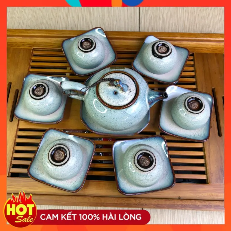 bộ ấm quả hồng hoả biến tuyết sữa 1 ấm 6 chén của nghệ nhân Tô Thanh Sơn 6