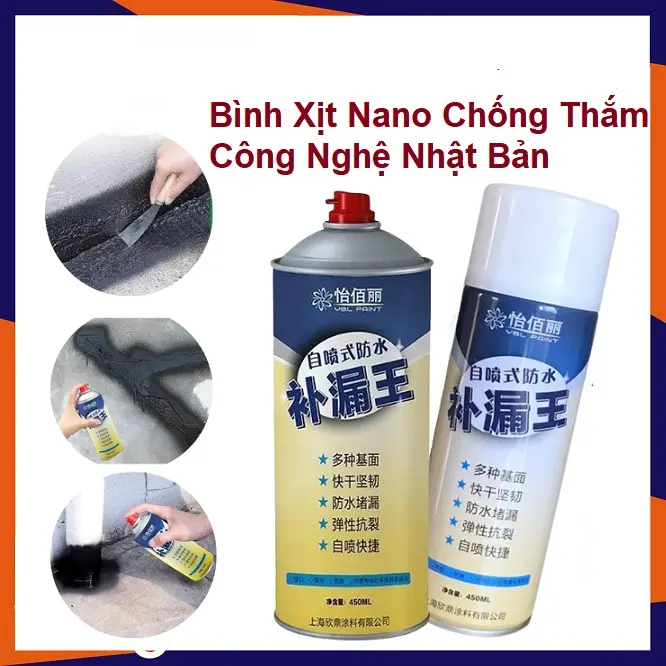 Bình Xịt Chống Thấm Khe Nứt Công Nghệ Nano , Chống Dột Siêu Bền - Bình Xịt Chống Thấm Đa Năng 450ML / Chai dung dịch xịt chống dột