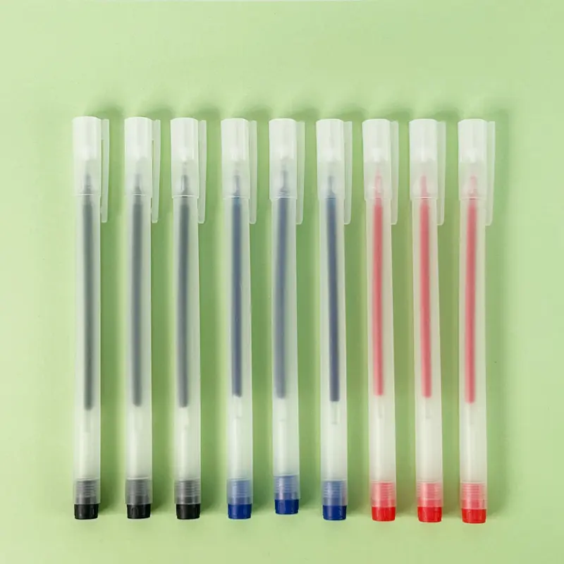 Bút gel nắp cài mực đen xanh đỏ - mực khô nhanh ngòi 0,5mm [chọn đúng phân loại tặng quà] 8